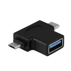 GENERICO - Adaptador Otg Usb Tipo C y Micro Usb Para Celular Y Notebook