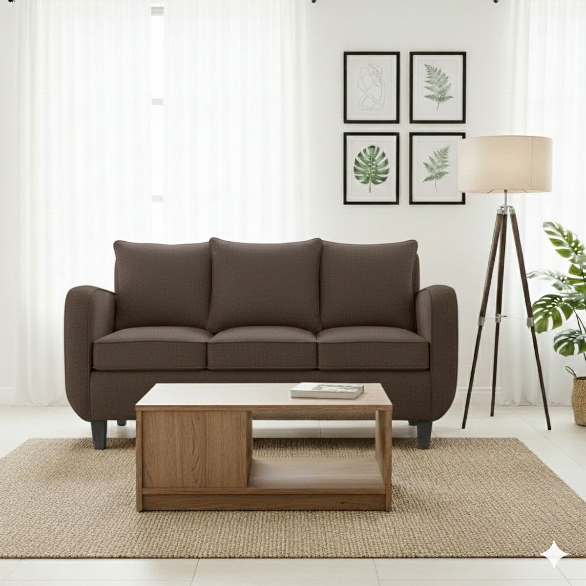 RUZAM MOBEL - SOFÁ 3 CUERPOS CRONOS CAFÉ