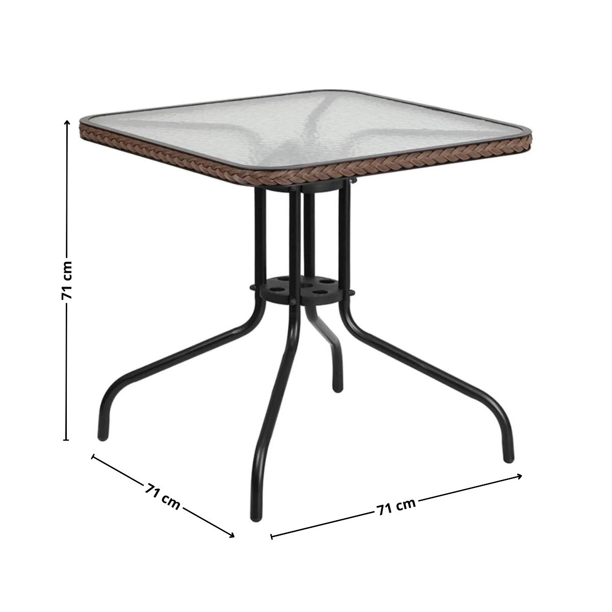 GENERICO - Juego terraza comedor cuadrado 5 piezas simil ratan Bighouse