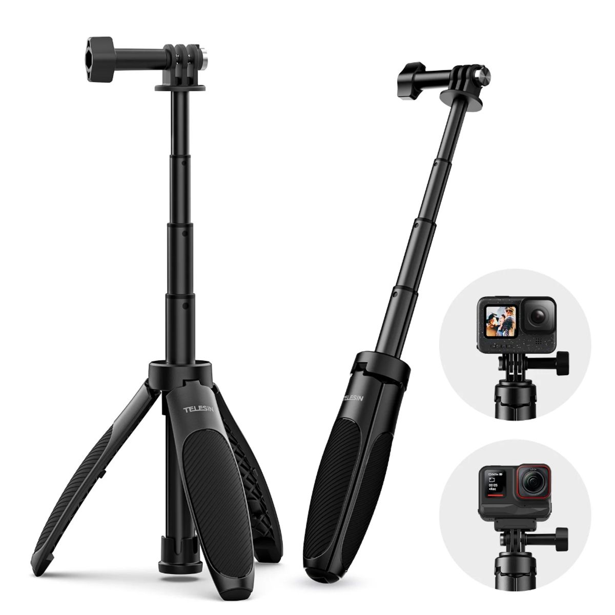 TELESIN - Trípode Selfie de Cámaras Deportivas Gopro u Otras 2.0 - Telesin