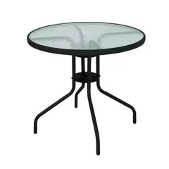 GENERICO - Mesa terraza redonda 80x70cm borde negro Bighouse