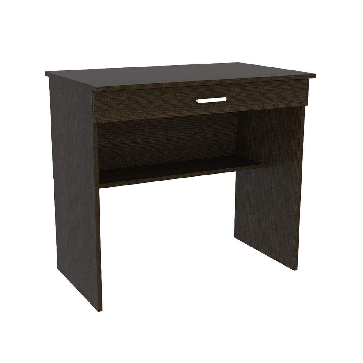 FMFURNITURE - Escritorio 1 Cajon 1 Estante - Negro 73x80x49.8 cm