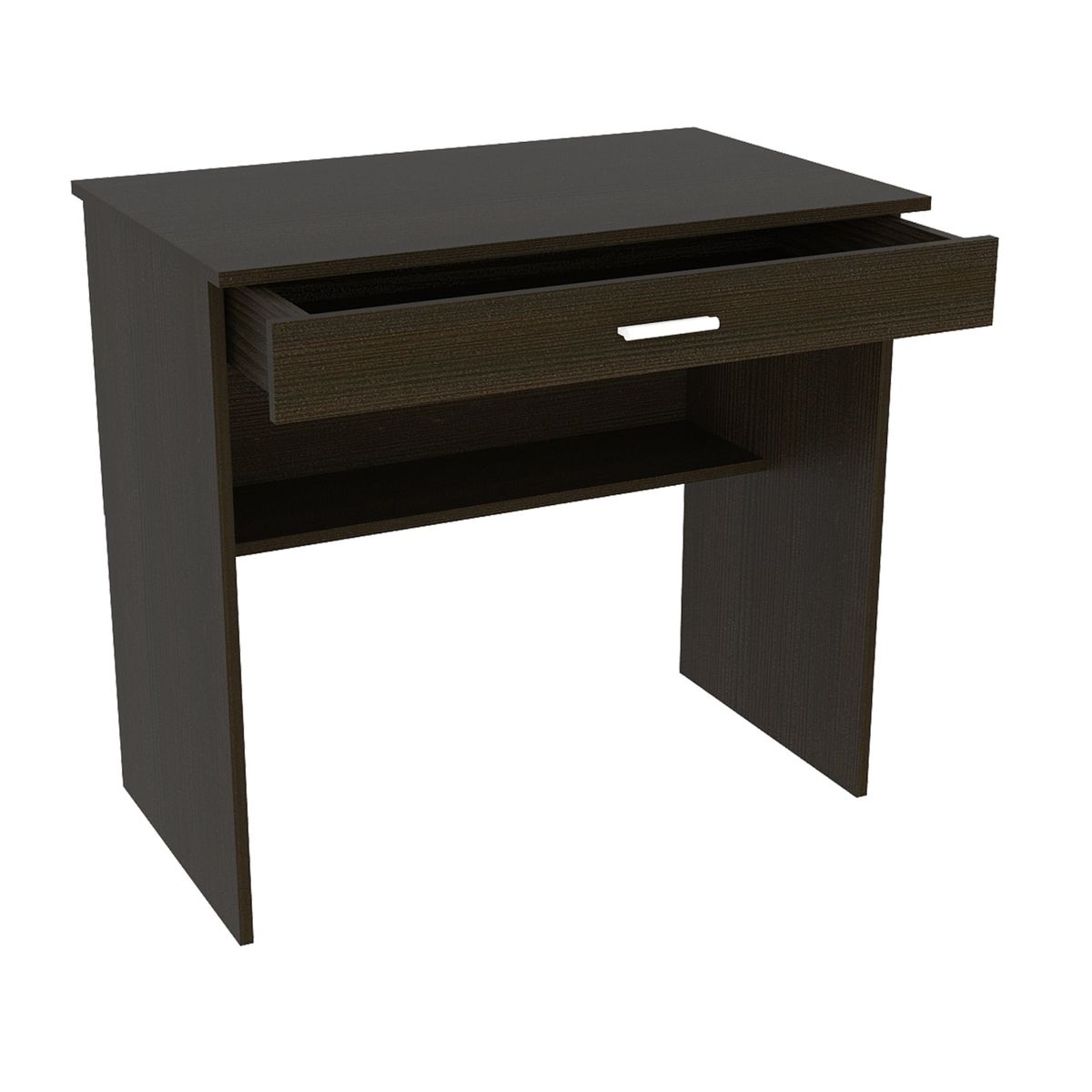 FMFURNITURE - Escritorio 1 Cajon 1 Estante - Negro 73x80x49.8 cm