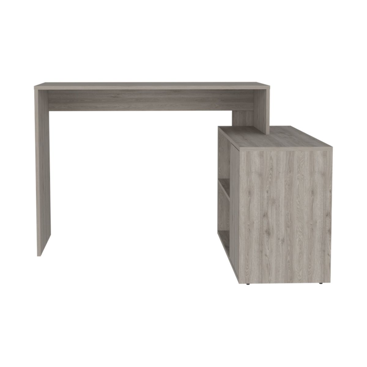 FMFURNITURE - Escritorio En L con 1 Puerta - Gris 73.6x116.6x100 cm