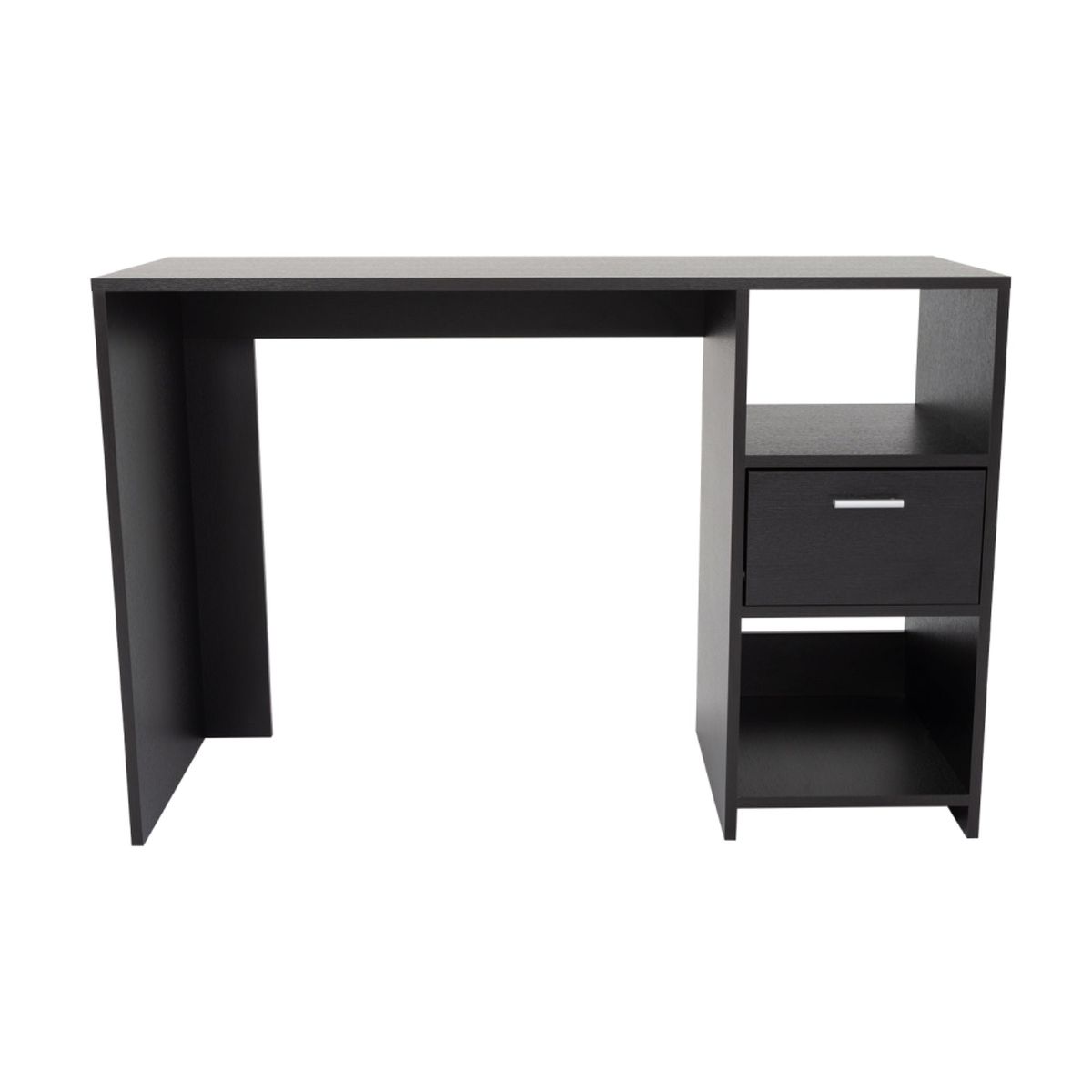 FMFURNITURE - Escritorio 1 Cajon 2 Repisas Negro 73x110x43.6 cm…