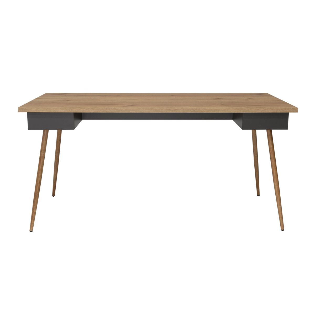 FMFURNITURE - Escritorio - Café Claro y Plomo 73.5x150x63 cm