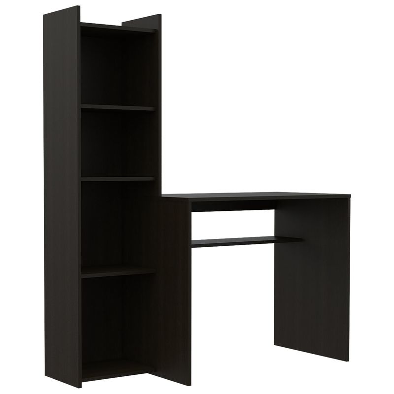 FMFURNITURE - Escritorio Biblioteca - Negro 150x127.1x50 cm