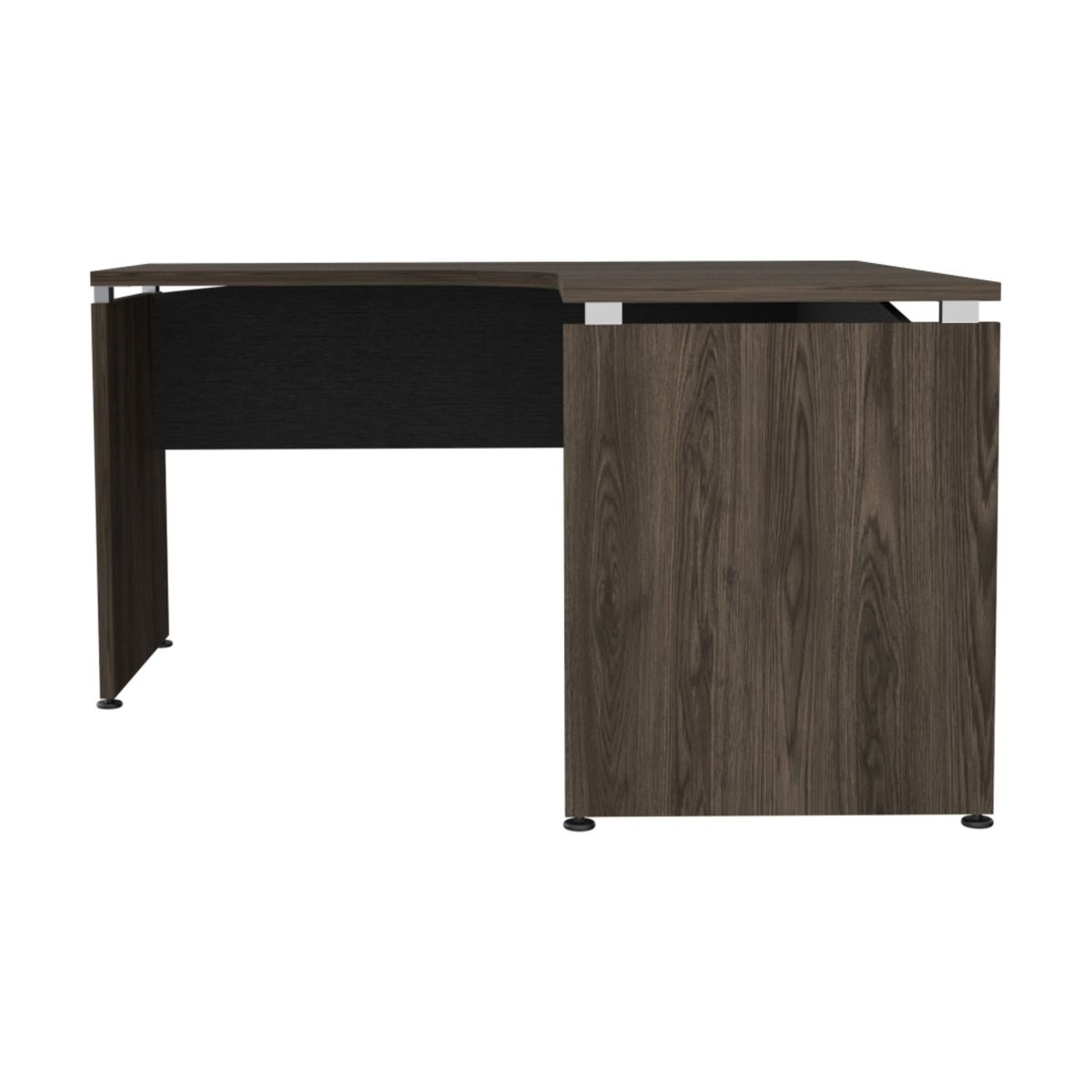 FMFURNITURE - Escritorio - Negro y Café Oscuro 75x140x140 cm…