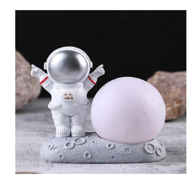 GENERICO - Lámpara Astronauta Luz Led Decorativa para niños plateado