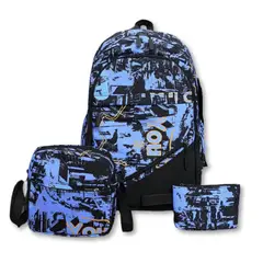UTILISIMO - Pack Mochila Lonchera Estuche Grande 46cm Juvenil y Escolar Light Blue