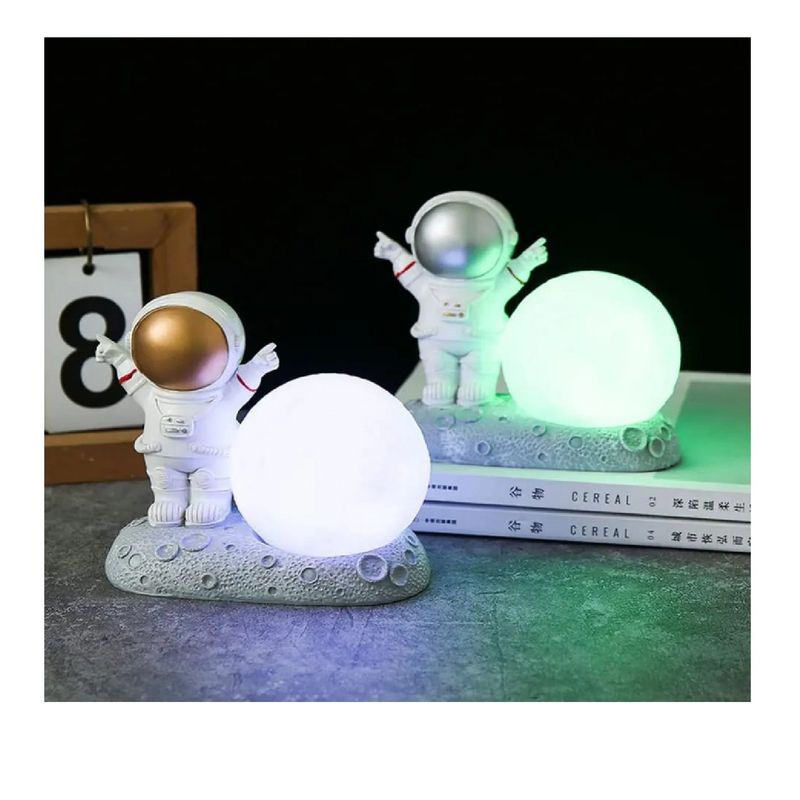 GENERICO - Lámpara Astronauta Luz Led Decorativa para niños dorada