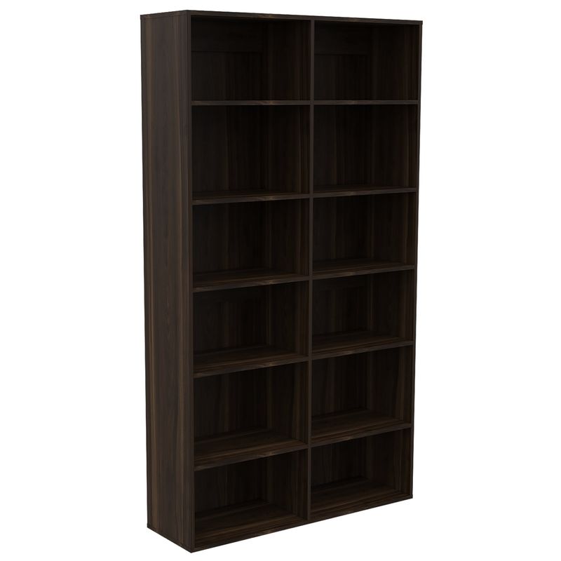 FMFURNITURE - Biblioteca Con 10 Estantes - Café Oscuro 175x97.7x30.6 cm