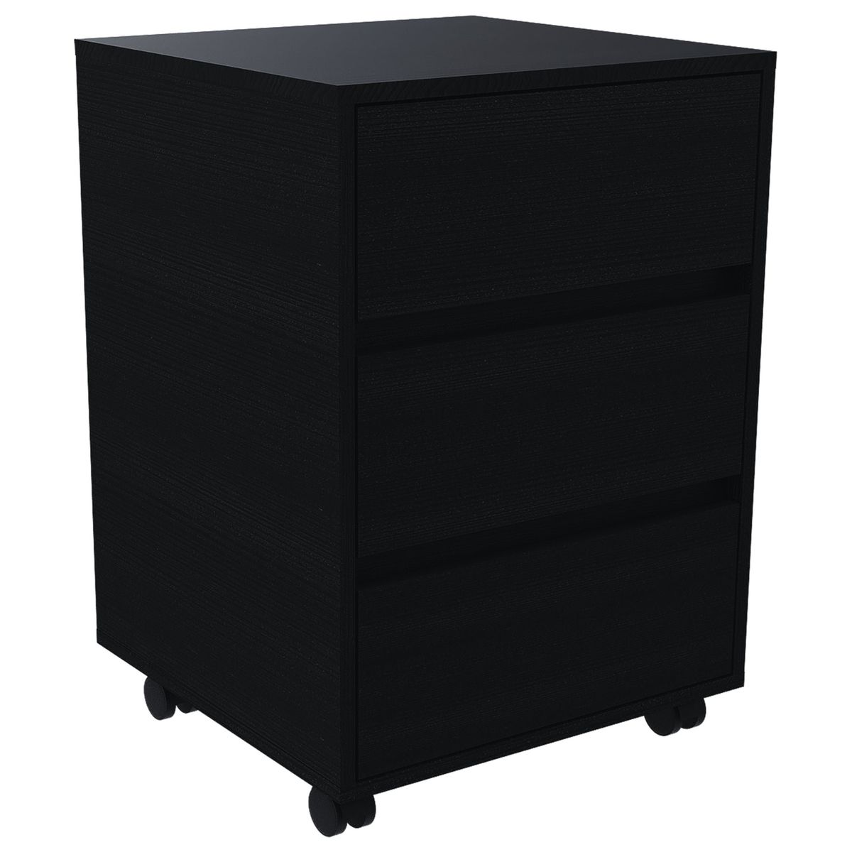 FMFURNITURE - Cajonera Con Ruedas Negro 66x46.4x45.3 cm