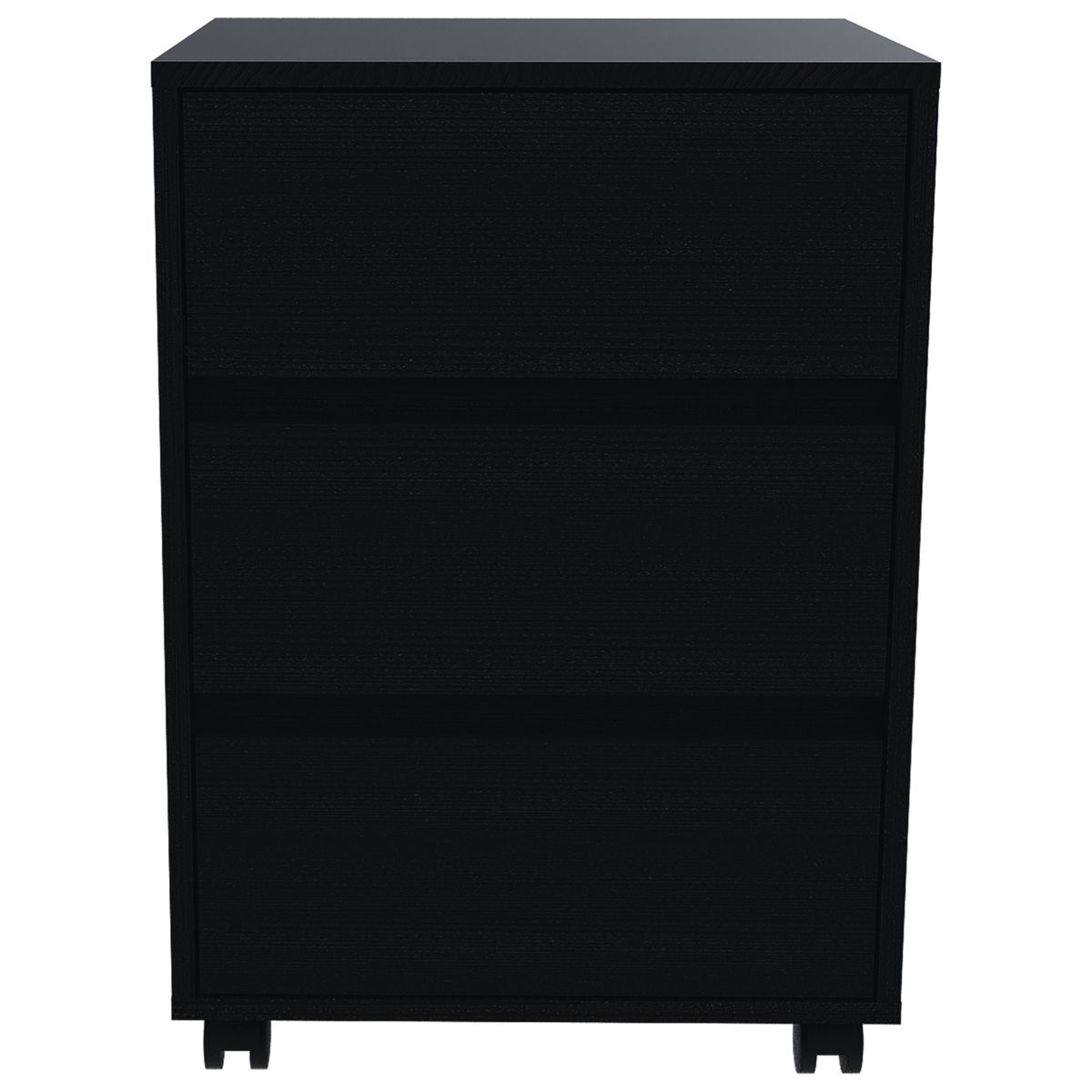 FMFURNITURE - Cajonera Con Ruedas Negro 66x46.4x45.3 cm