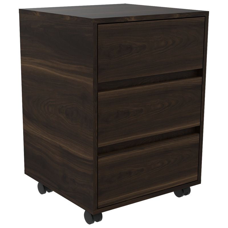 FMFURNITURE - Cajonera Con Ruedas Café Oscuro 66x46.4x45.3 cm