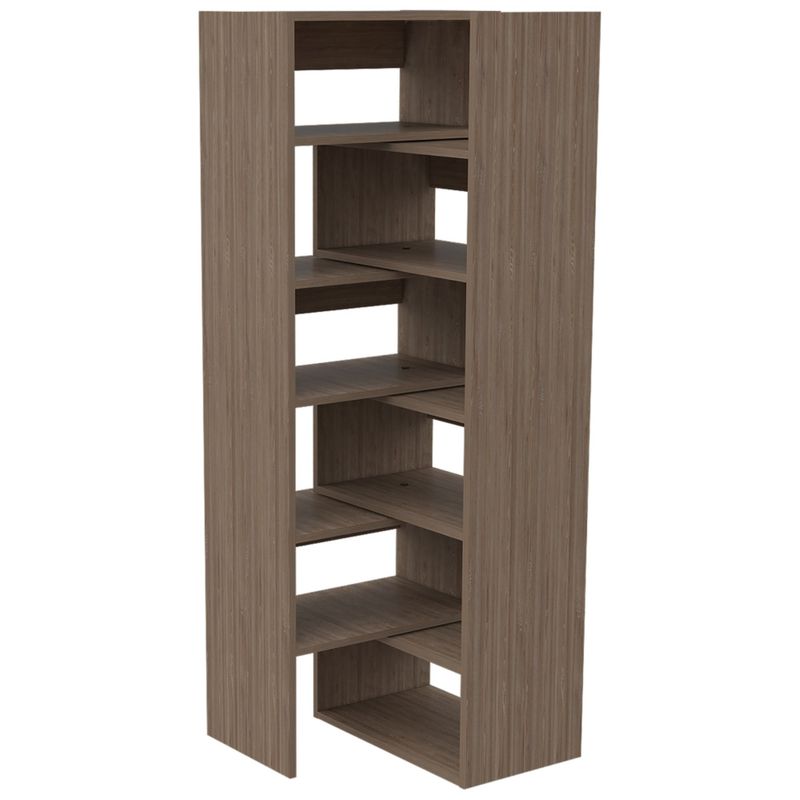 FMFURNITURE - Biblioteca Dualforma 11 Repisas - Café Claro 146.3x77.8x30 cm
