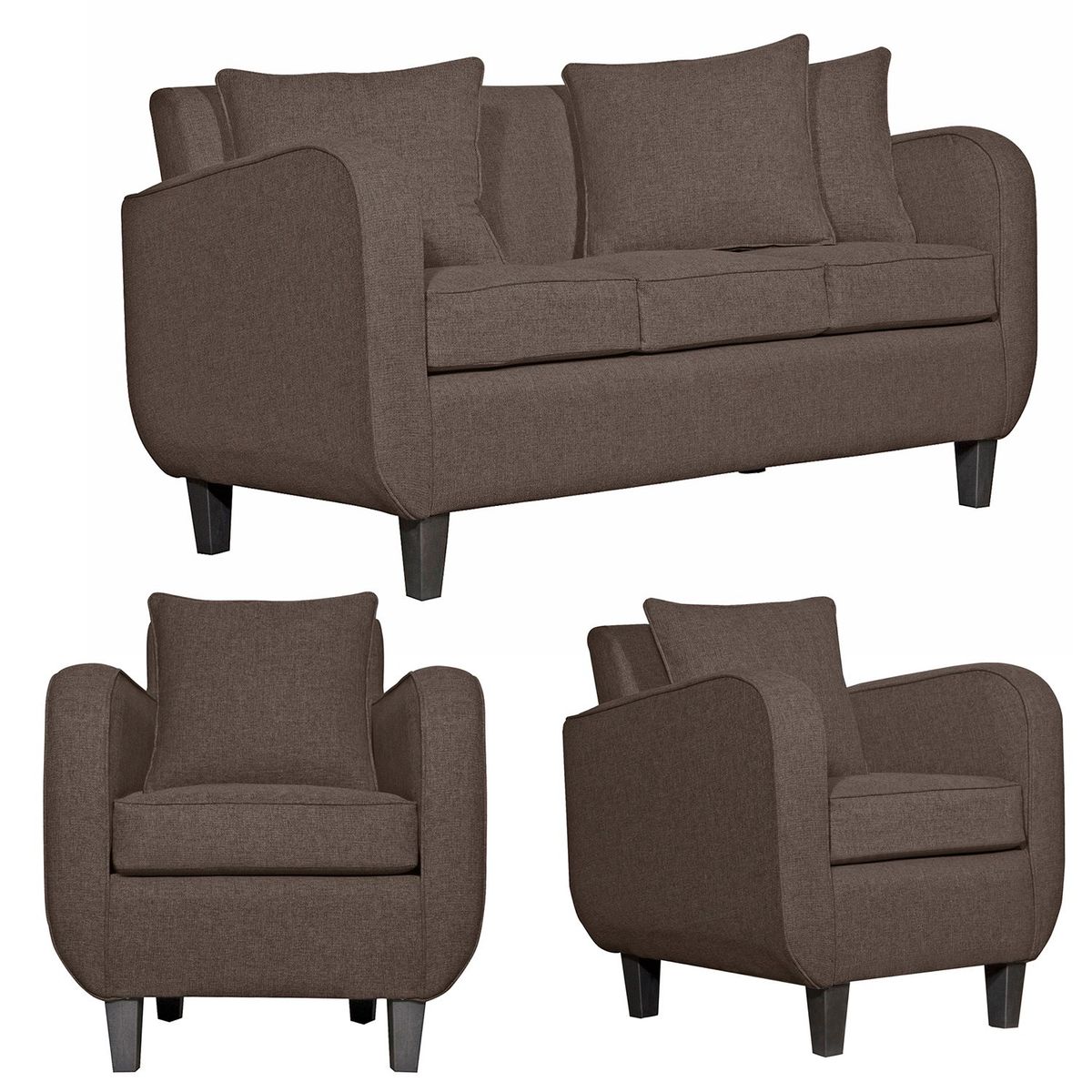 RUZAM MOBEL - JUEGO DE LIVING 3-1-1 CRONOS CAFE