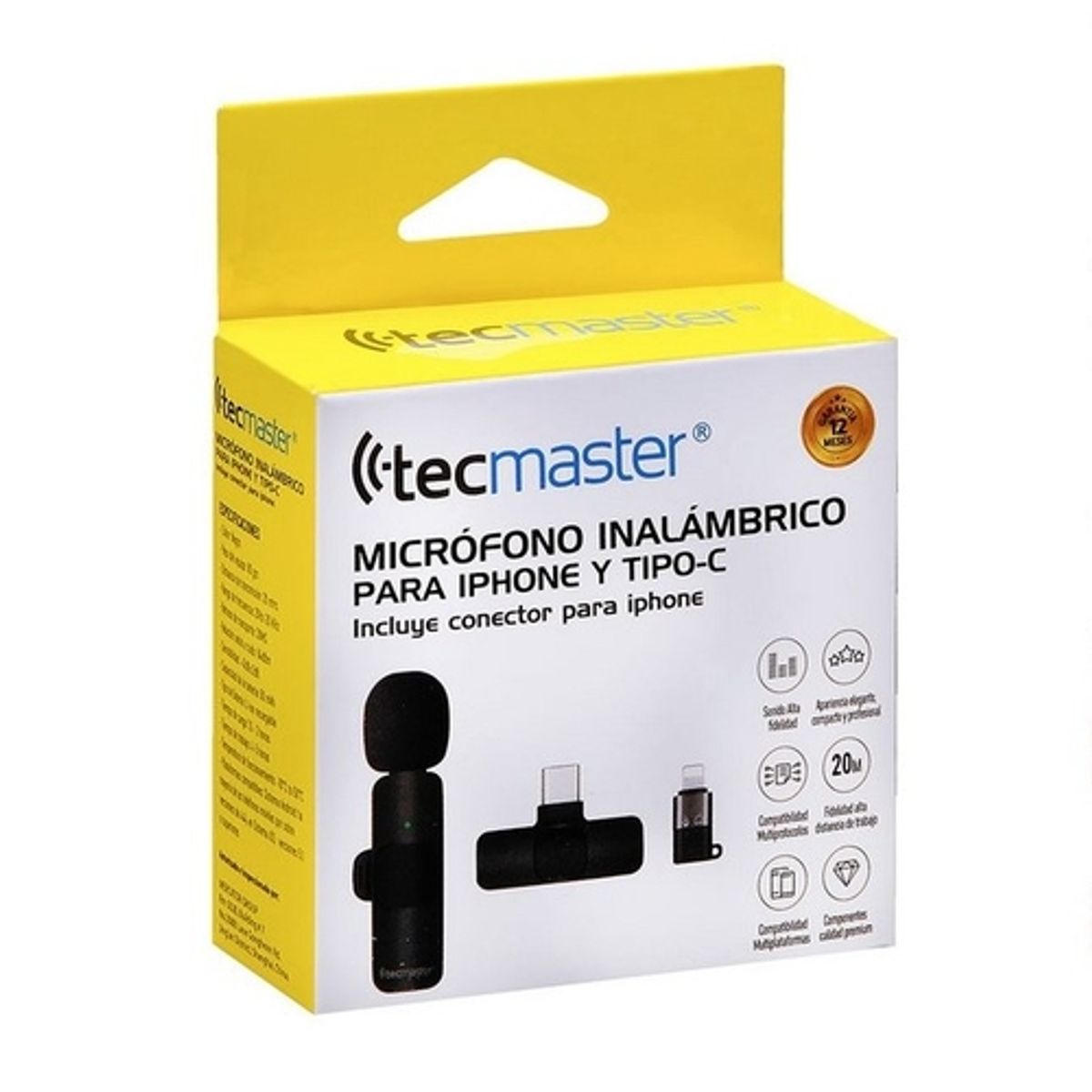 TECMASTER - Micrófono Inalámbrico Para iPhone iPad Y Android Tecmaster tm-300518