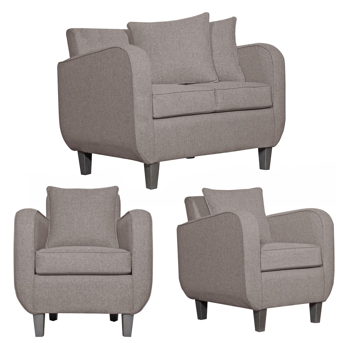 RUZAM MOBEL - JUEGO DE LIVING 2-1-1 CRONOS BEIGE