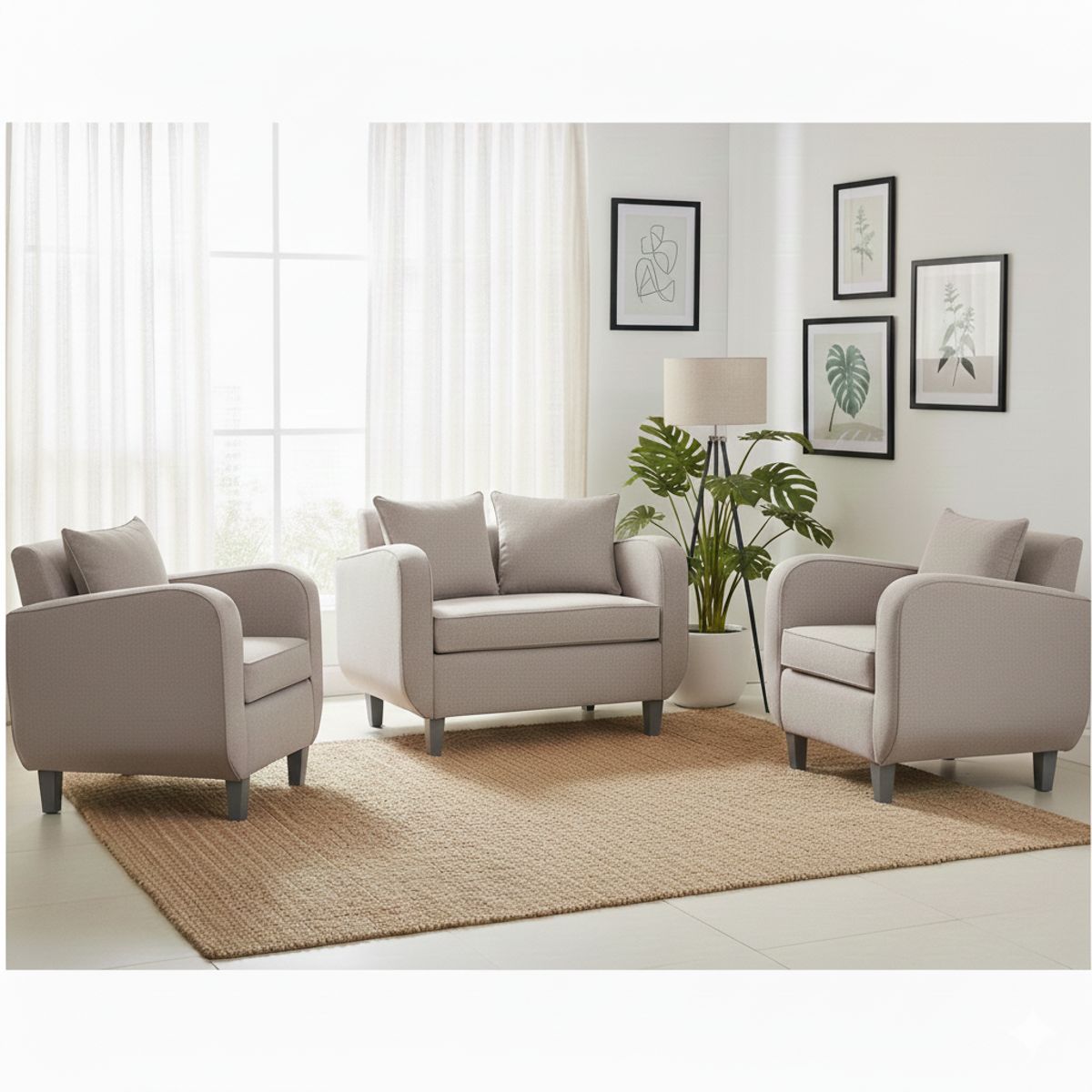 RUZAM MOBEL - JUEGO DE LIVING 2-1-1 CRONOS BEIGE