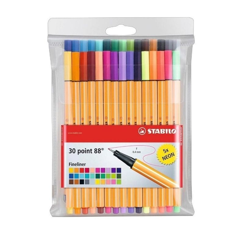 STABILO - Set 30 Lápices Point 88 Blister Tiralineas Stabilo