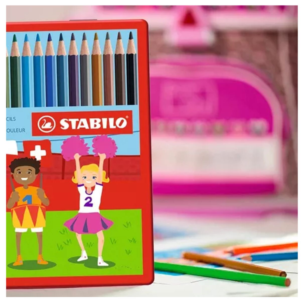 STABILO - Lápices De 24 Colores Caja Metalica Stabilo