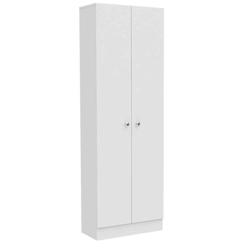FMFURNITURE - Estante Organizador WC 2 Puertas - Blanco 180x30x60 cm