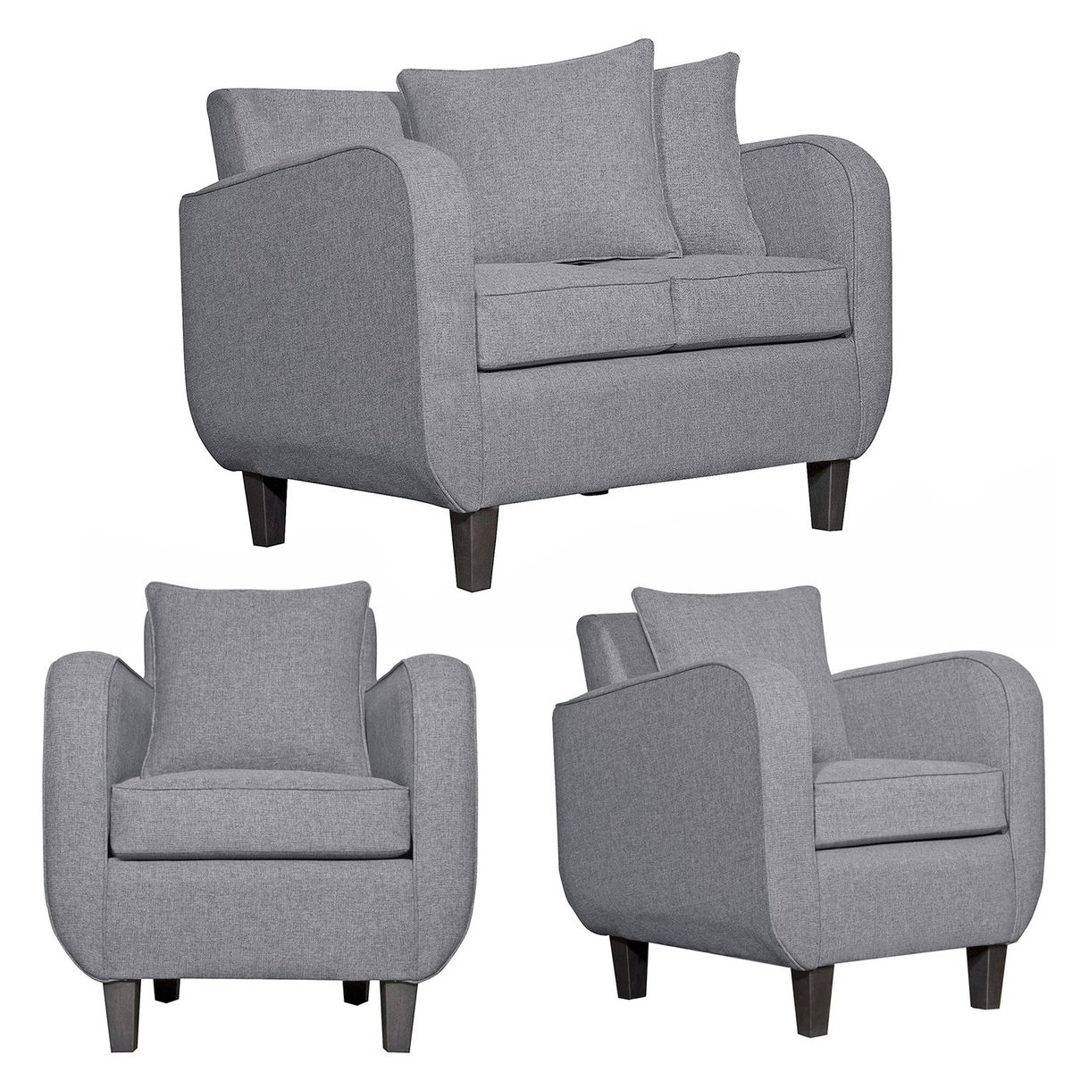 RUZAM MOBEL - LIVING 2-1-1 CRONOS GRIS