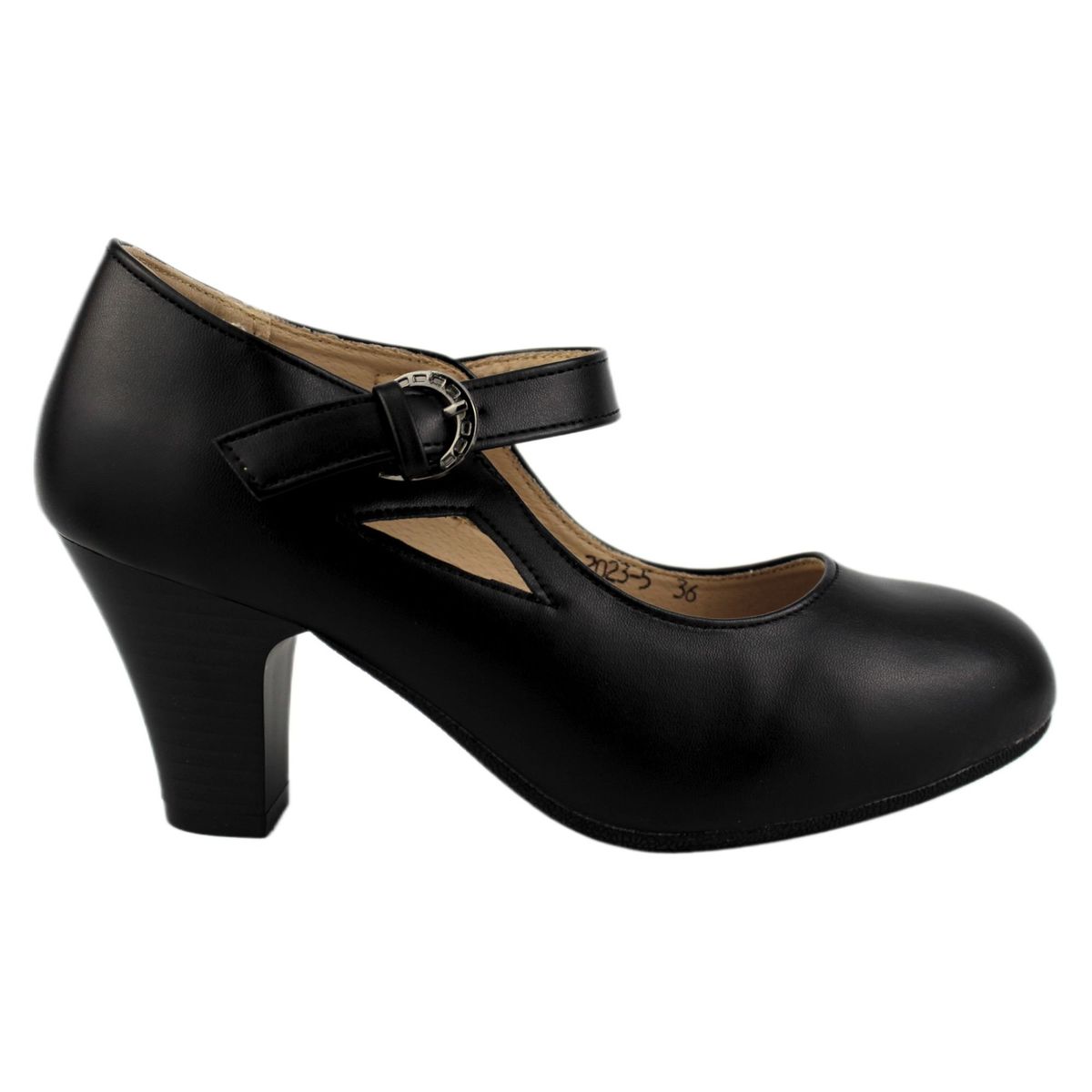 THUNDER BLUE - Zapato de Mujer Taco Cono 23 Yassne Negro