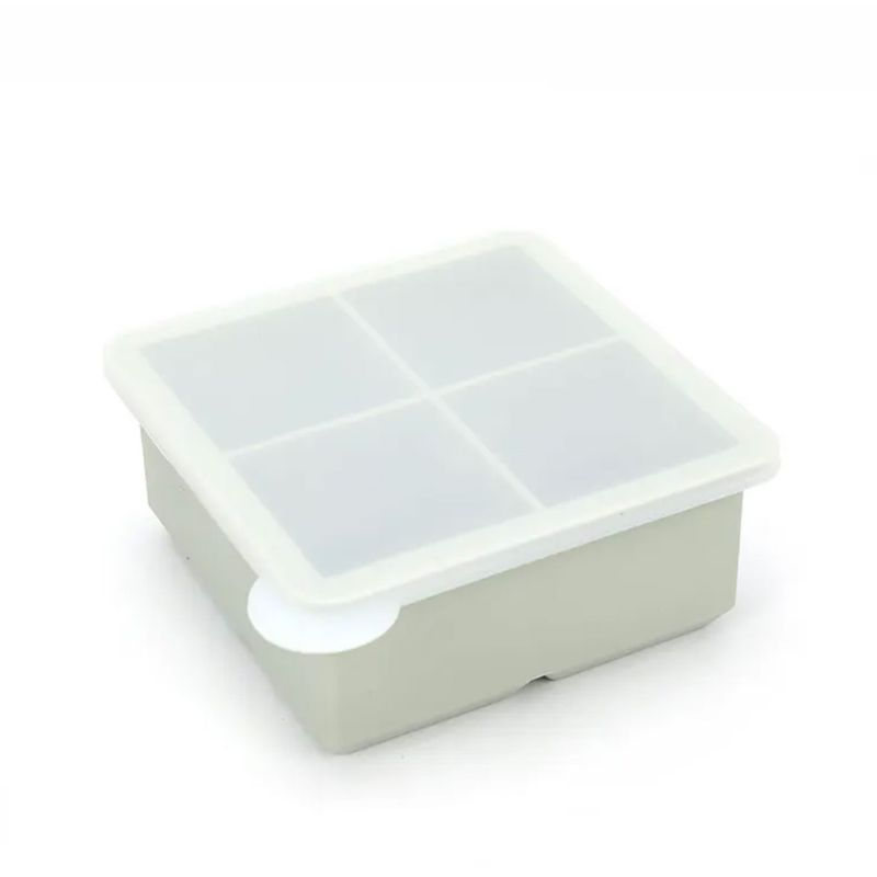 GENERICO - Cubetera Hielera Molde Silicona 4 Cubos Grandes Con Tapa