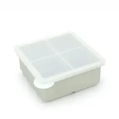 GENERICO - Cubetera Hielera Molde Silicona 4 Cubos Grandes Con Tapa