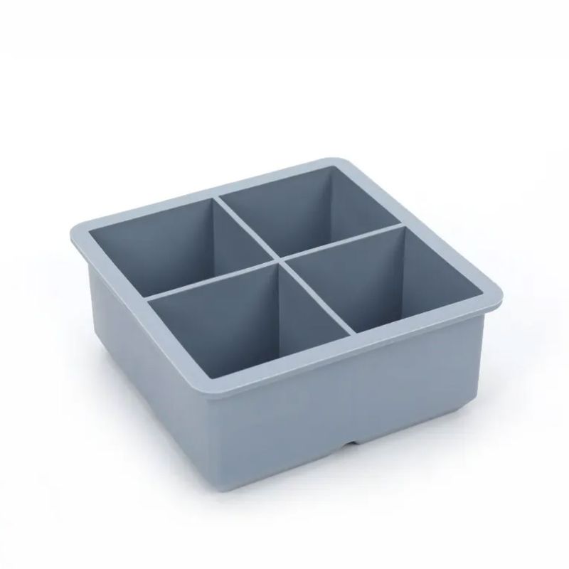 GENERICO - Cubetera Hielera Molde Silicona 4 Cubos Grandes Con Tapa
