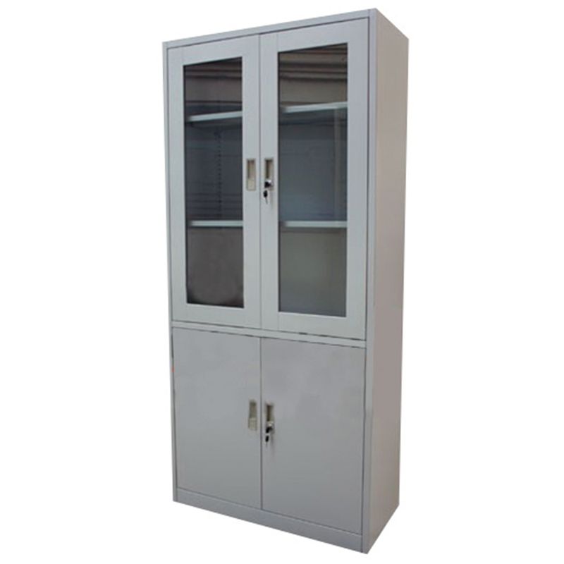 GENERICO - ARMARIO LOCKER METALICO 4 PUERTAS CON VITRINA 185 CM