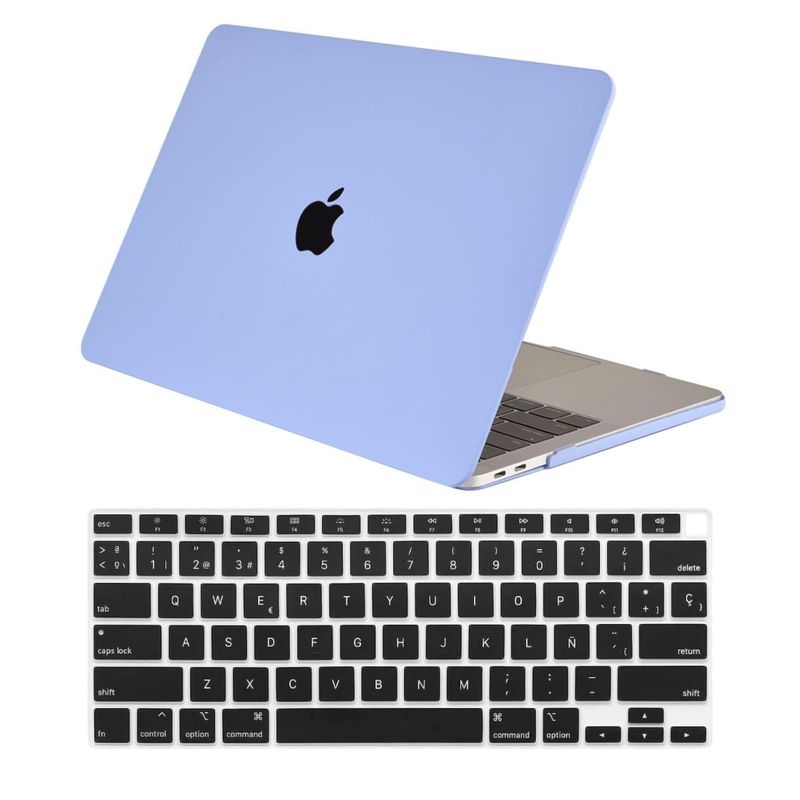 GENERICO - Kit Carcasa Mate y Protector Para MacBook Air M1 y 2020/18 - Violeta