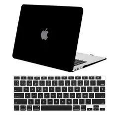 GENERICO - Kit Carcasa Mate y Protector Para MacBook Air M1 y 2020/18 - Negro