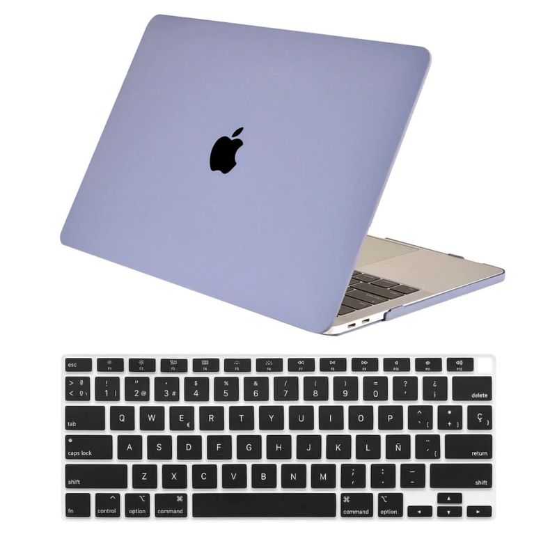 GENERICO - Kit Carcasa Mate y Protector Para MacBook Air M1 y 2020/18 - Lavanda