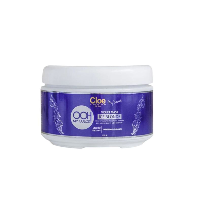CLOE - Máscara Cloe Ooh My Color Ice Blonde 270gr Matiza Hidrata Neutraliza