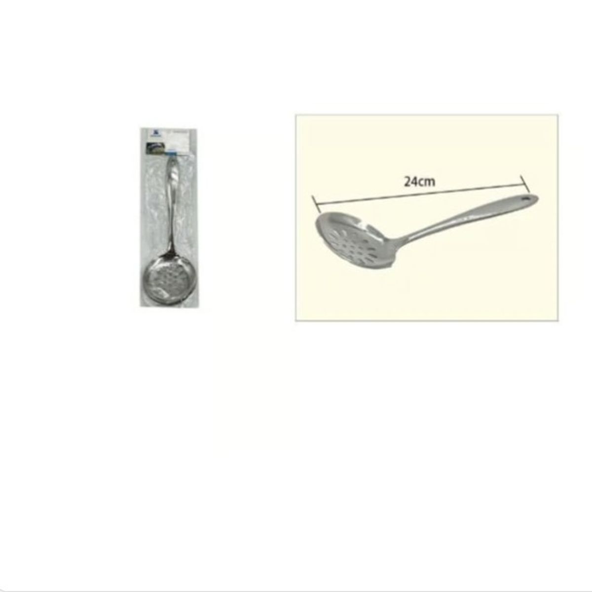 GENERICO - Cuchara Colador Acero Inoxidable 24Cm