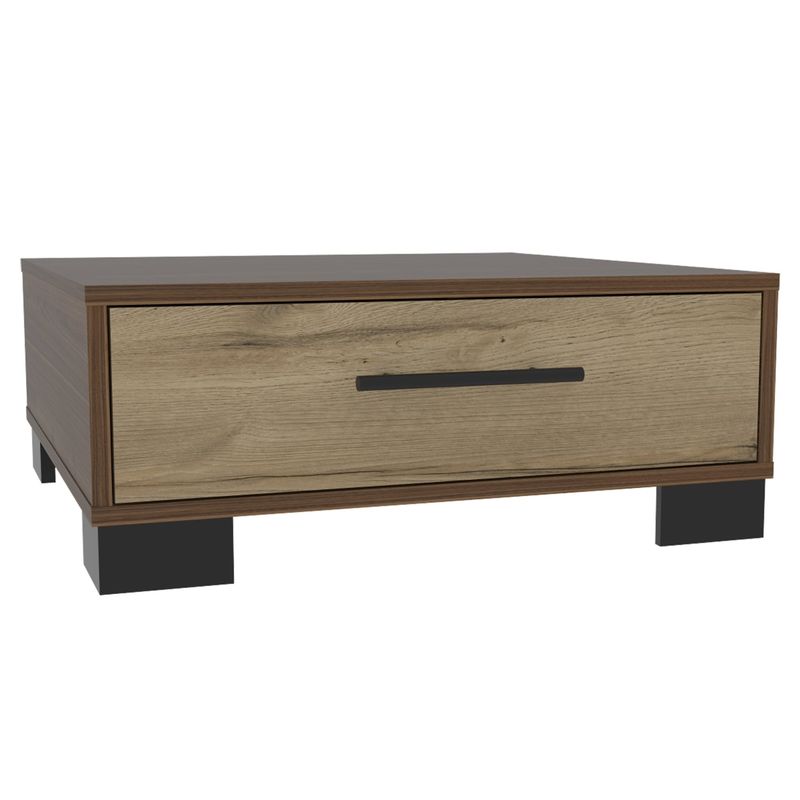 FMFURNITURE - Mesa De Centro 1 Puerta Café Oscuro 23.8x60x60 cm