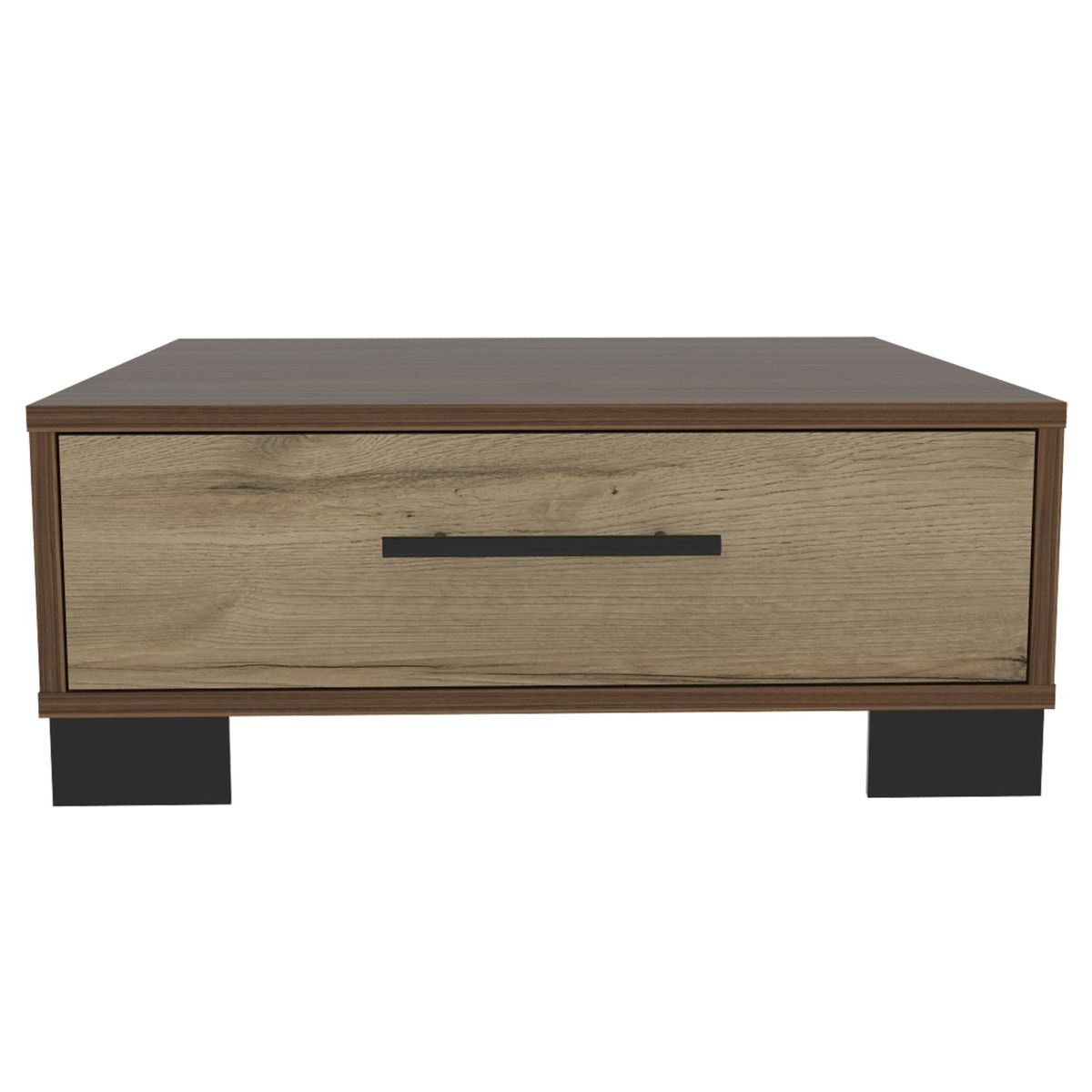 FMFURNITURE - Mesa De Centro 1 Puerta Café Oscuro 23.8x60x60 cm