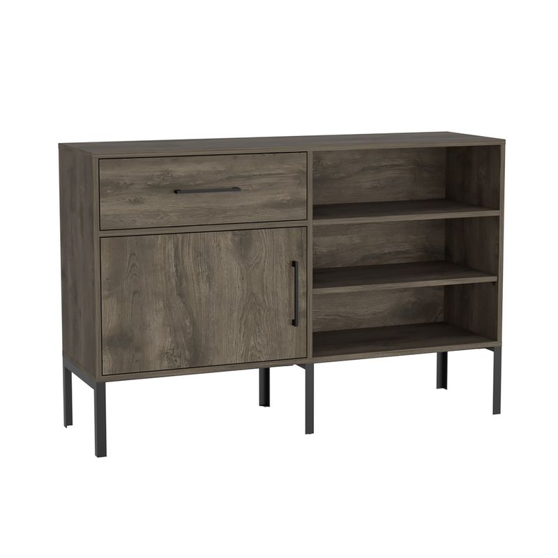 FMFURNITURE - Arrimo 1 Puerta 1 Cajon - Café Oscuro 79.4x120x35 cm
