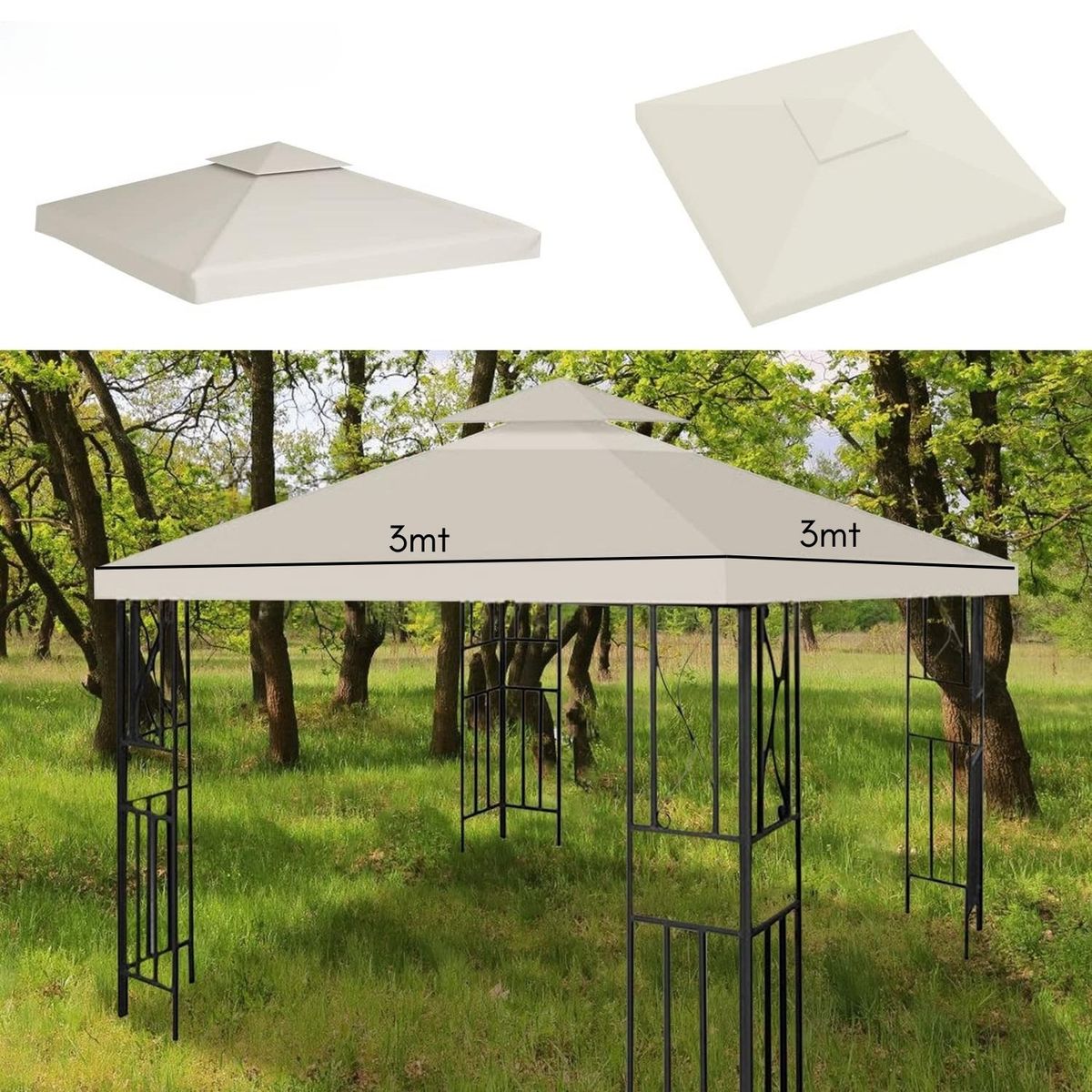 GENERICO - Repuesto De Techo Para Toldo 3x3 Mt Impermeable Filtro Uv