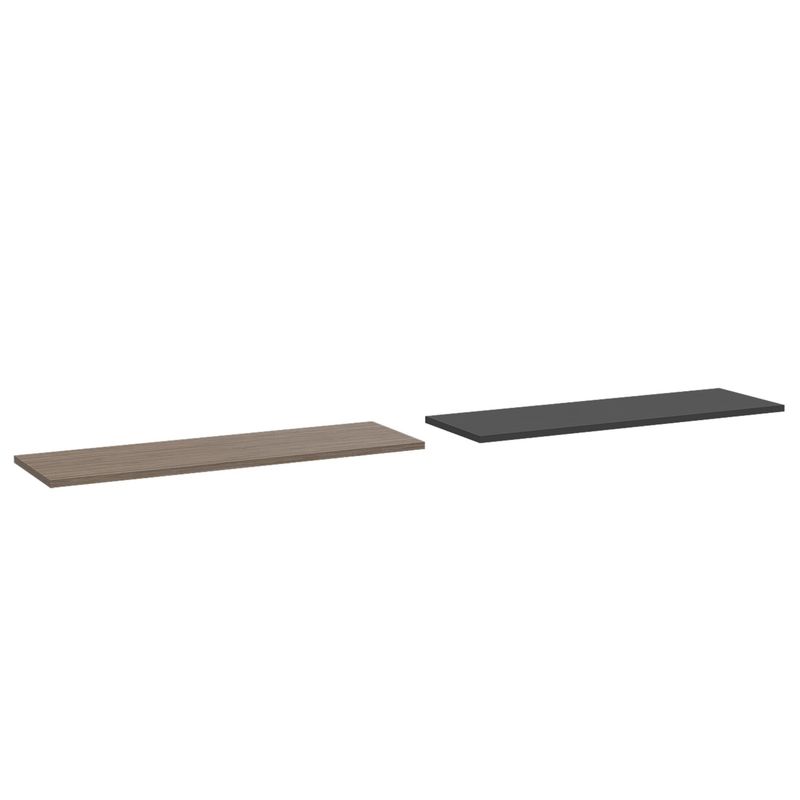 FMFURNITURE - Set 2 Repisas 160X25X15 Cm Fm-001G Gris Y Café Claro