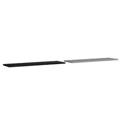 FMFURNITURE - Set 2 Repisas - Blanco y Café Oscuro 1.5x160x25 cm