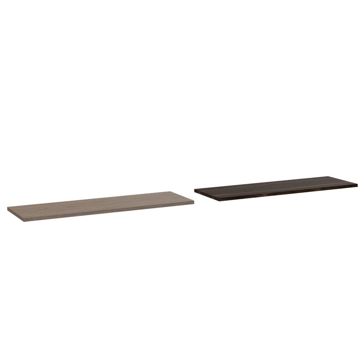 FMFURNITURE - Set 2 Repisas - Café Claro y Café Oscuro 1.5x160x25 cm.