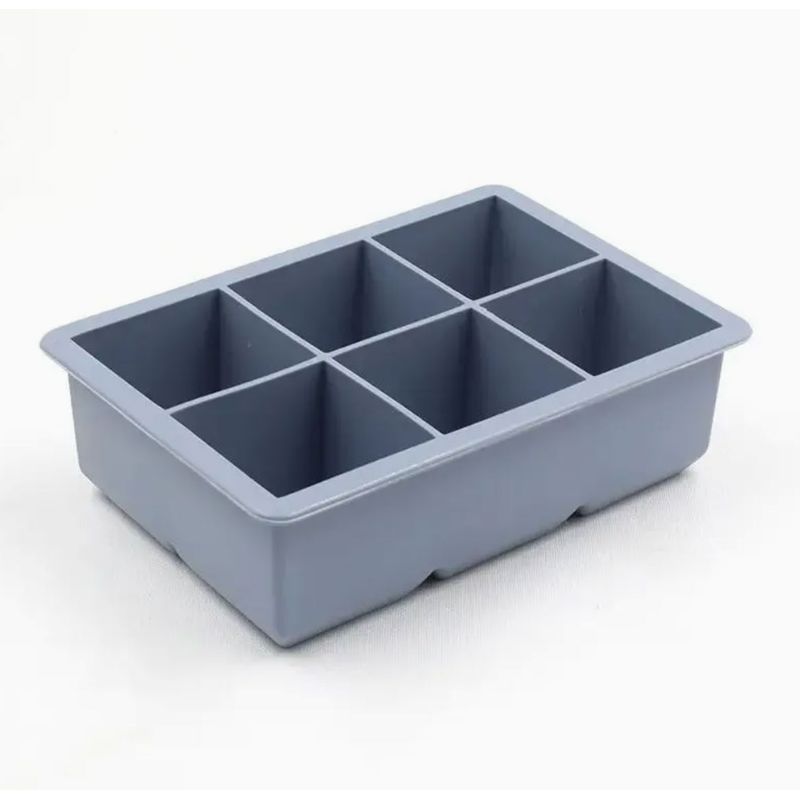 GENERAL TIRE - Cubetera Hielera Molde Silicona 6 Cubos Grandes Con Tapa