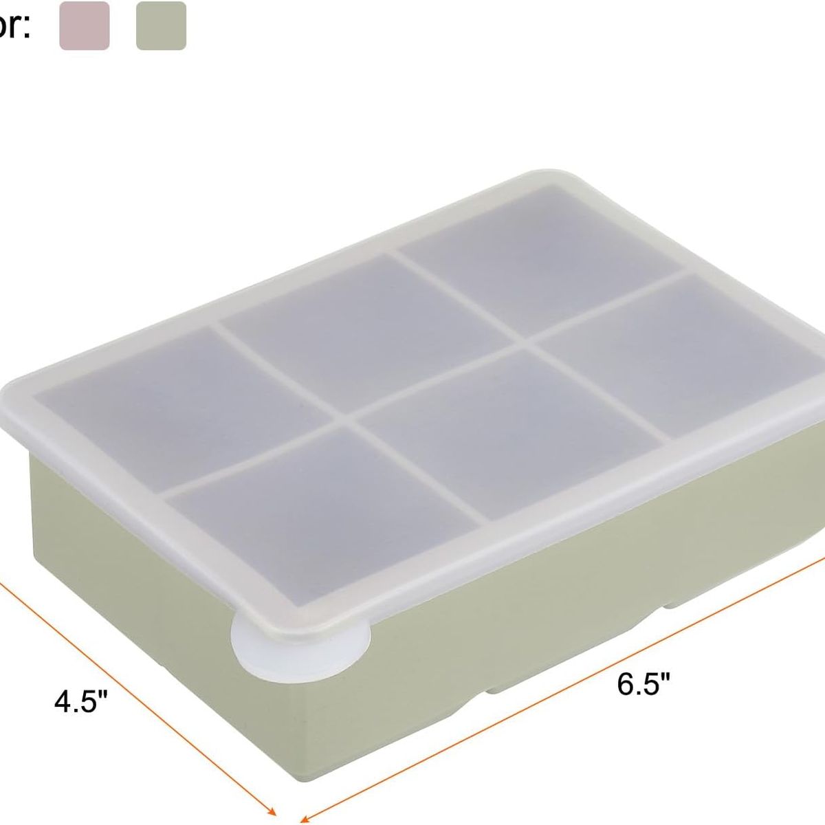 GENERAL TIRE - Cubetera Hielera Molde Silicona 6 Cubos Grandes Con Tapa