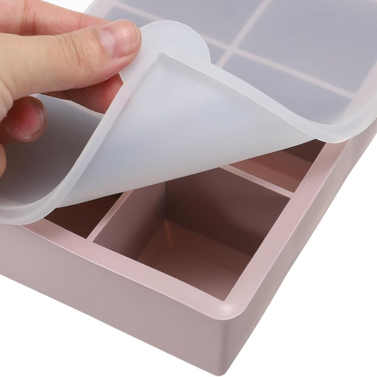 GENERAL TIRE - Cubetera Hielera Molde Silicona 6 Cubos Grandes Con Tapa