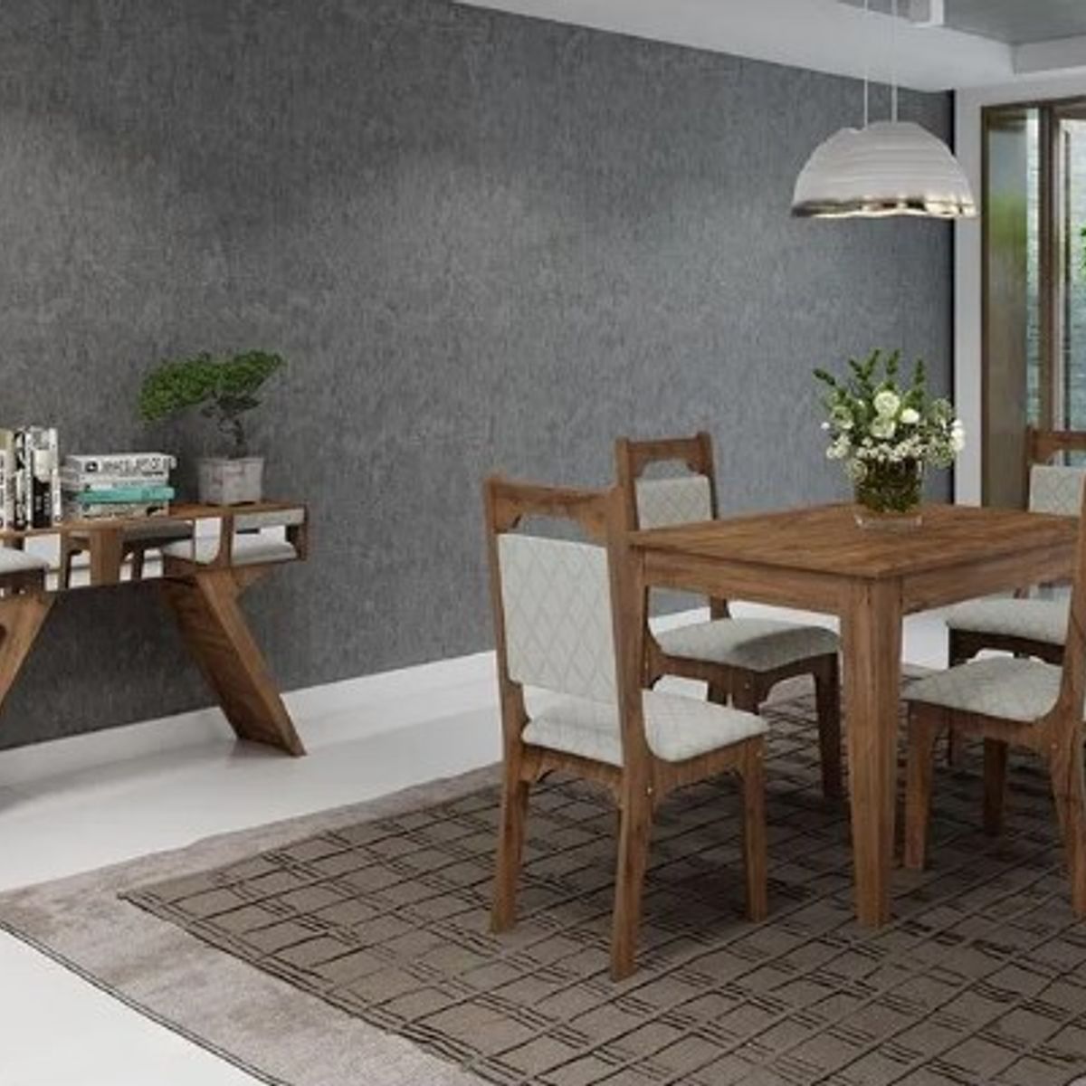 GENERICO - Aparador Retro Con Espejos De 124 CM En 100% MDF