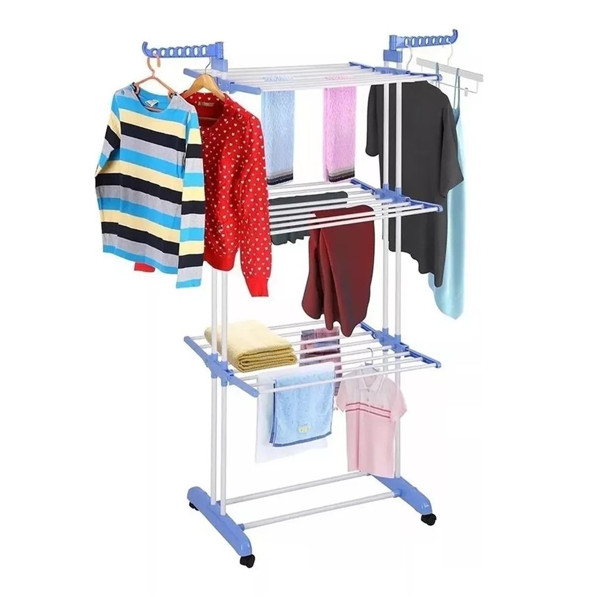 GENERICO - Tendedero Ropa Perchero Plegable Colgador 3 Niveles